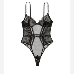 Victoria's Secret Very Sexy Midnight Affair Lace Unlined Teddy Medium Bodysuit